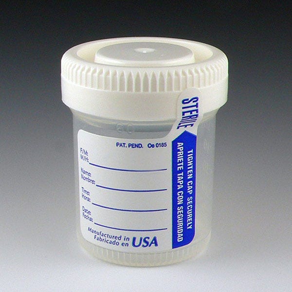 Urine Collection with Patient I.D. Label