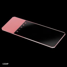 Microscope Slides, Glass, 25 x 75mm, 45° Beveled Edges, Clipped Corners, Pink Frosted