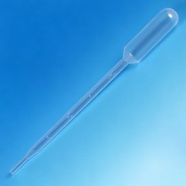 Transfer Pipet, 5.0mL, Large Bulb, Graduated to 1mL, 145mm, STERILE, Individually Wrapped, 100/Bag, 4 Bags/Case