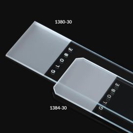 Microscope Slides, Diamond White Glass, 25 x 75mm, 45° Beveled Edges, Clipped Corners, Frosted: 1 End, 2 Sides