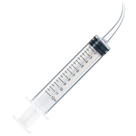 Transfer Syringe, 12cc (12mL), Printed Graduations, Curved Tip