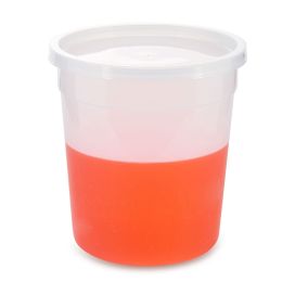 Container, Multi-Purpose, HDPE, Economy Style, 8oz (240mL), Tall Style, Separate LDPE Snap Lid, Natural