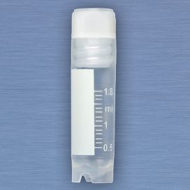 CryoClear Vials, 2.0mL, STERILE, Internal Threads, Attached Screwcap with Co-Molded Thermoplastic Elastomer (TPE) Sealing Layer, Round Bottom, Self-Standing, Printed Graduations, Writing Space and Barcode