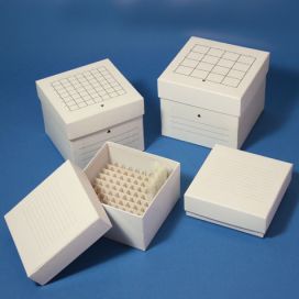 Cardboard Storage Box, 100 Place (10x10), white for up to 2" tall x 12 mm wide tubes