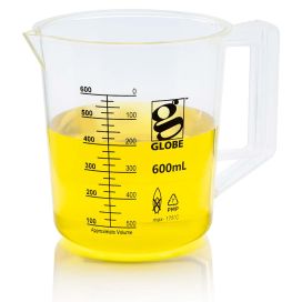 600mL Beaker with Handle, Diamond Essentials, Low Form, Printed Graduations, PMP