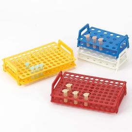 Wireless MicroTube Rack with Handles for 1.5mL and 2.0mL Microcentrifuge Tubes, 96-Place, Red