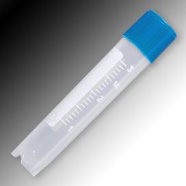 Sample Tube, 3mL, External Threads, PP, White Graduations & Marking Area, Round Bottom, Self-Standing