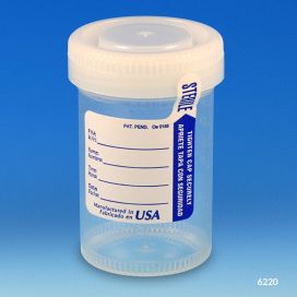 Tite-Rite Container, 90mL (3oz), with Attached White Screw Cap and ID Label, Graduated, STERILE