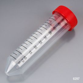 DIAMOND MAX Centrifuge Tube, 50mL, Attached Red Flat Top Screw Cap, PP, Printed Graduations, STERILE, Certified, 25/Re-Sealable Bag, 20 Bags/Unit