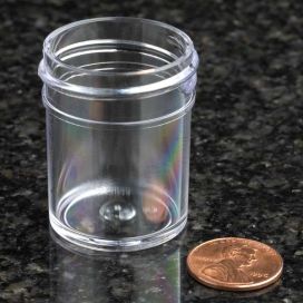 Jar, Wide Mouth, 15mL (1/2oz), PS, 33mm Opening, 1 x 1 7/16"  (Screw Cap Packaged Separately)