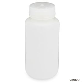 Bottles, Diamond RealSeal, Wide Mouth Round, HDPE with PP Closure, 250mL, 12/Pack, 72/Case