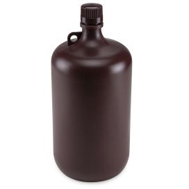 Bottles, Diamond RealSeal, Narrow Mouth, Amber PP Bottle, PP Screw Cap, 4 Litres (1 Gallon)