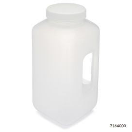 Bottles, Diamond RealSeal, Wide Mouth with Handle, Square, PP with PP Closure, 4L, 6/Case