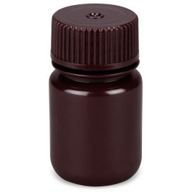 Diamond Essentials Bottle, Wide Mouth, Round, Amber HDPE with Amber PP Closure, 30mL, Bulk Packed with Bottles and Caps Bagged Separately, 1000/Case