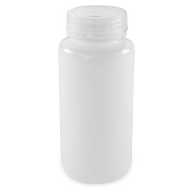 Diamond Essentials Bottle, Wide Mouth, Round, HDPE with PP Closure, 500mL, Bulk Packed with Bottles and Caps Bagged Separately, 125/Case