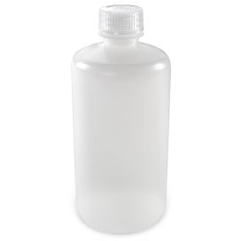 Diamond Essentials Bottle, Narrow Mouth, Boston Round, HDPE with PP Closure, 500mL, Bulk Packed with Bottles and Caps Bagged Separately, 125/Case