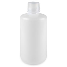 Diamond Essentials Bottle, Narrow Mouth, Boston Round, HDPE with PP Closure, 1000mL, Bulk Packed with Bottles and Caps Bagged Separately, 50/Case