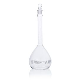 500mL Volumetric Flask, Globe Glass, Class A, 6/Box, 12/Case