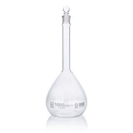 1000mL Volumetric Flask, Globe Glass, Class B, Each, 6/Case