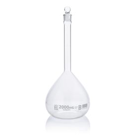 2000mL Volumetric Flask, Globe Glass, Class B, Each, 4/Case