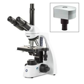 bScope Trinocular microsco.,HWF 10x/20mm, quin. nosepiece E-Plan, w/ camera