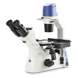 Inverted trinocular microscope with mech, stage 10/20/40x,5W LED & w/transpor. box