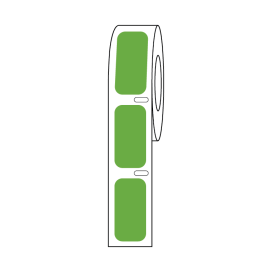 Label Roll, Cryo, Direct Thermal, 27x13mm, for Cryogenic Vials, Green