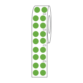 Label Roll, Cryo, Direct Thermal, 9.5mm Dots, for 1.5mL Tubes, Green