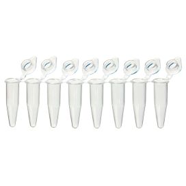 QuickSnap 0.2mL 8-Strip Tubes, with Individually-Attached Flat Caps, Clear