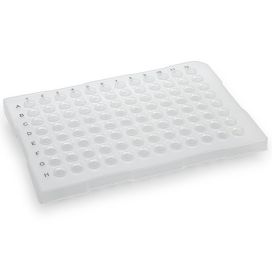 0.1mL 96-Well PCR Plate, Half Skirt (ABI-style), Flat top, Clear