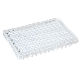 *** SAVE 42% *** 0.2mL 96-Well PCR Plate, Half Skirt (ABI-style), Ridged Rim, Clear, CS/100