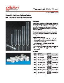 TDS - Borosilicate Glass Culture Tubes